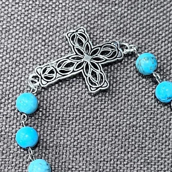 NWOT - Natural Stone Turquoise silver bracelet - Picture 2 of 5